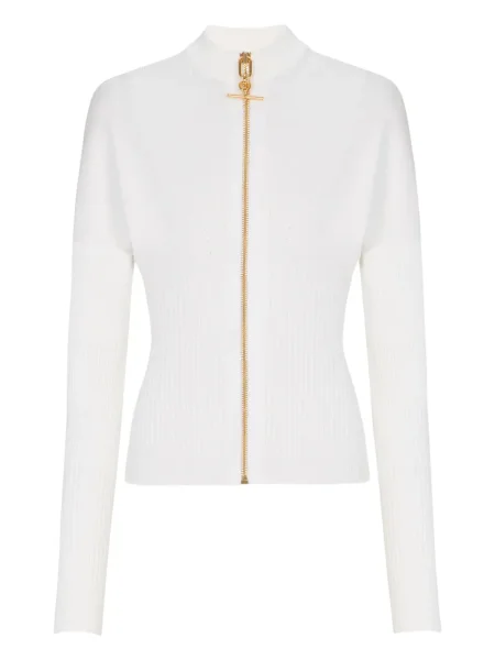 Cardigan Balmain tricotate alb