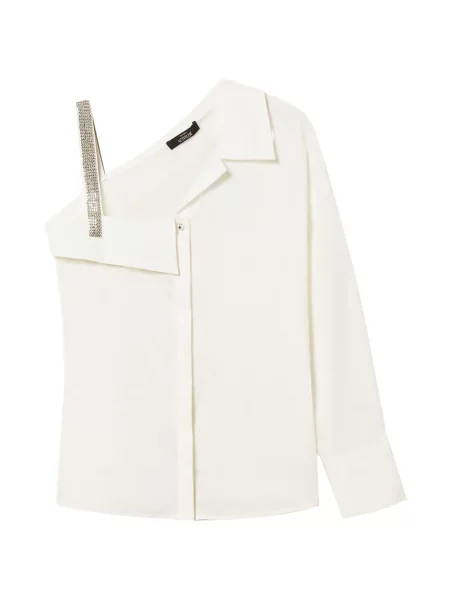 Cămașă Twinset cu un umăr gol alb