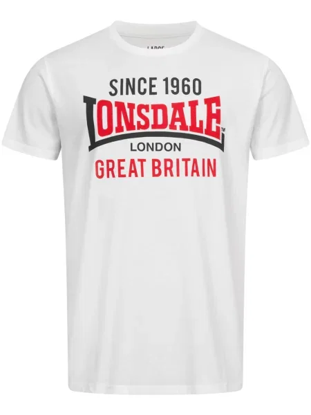 LONSDALE Tricou roșu / negru / alb gri