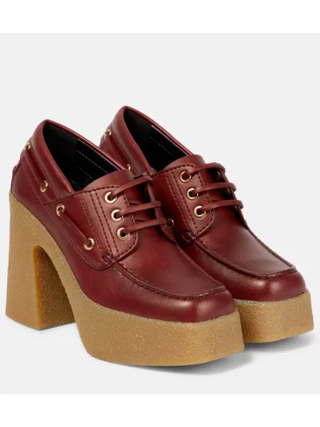 Pantofi cu toc Stella Mccartney din piele roșu