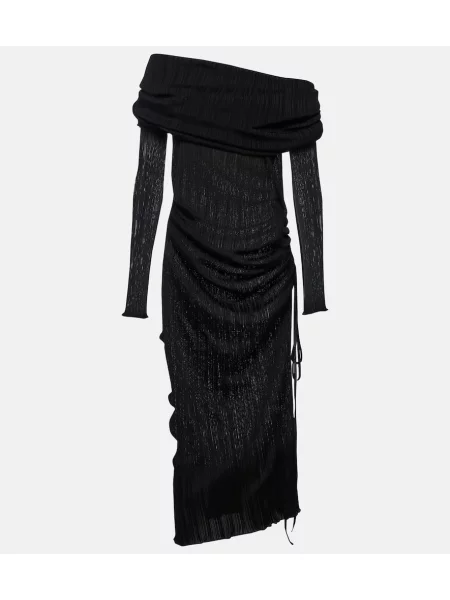 Maksi sukienka maxi Alaïa drapowana garniturowa biała