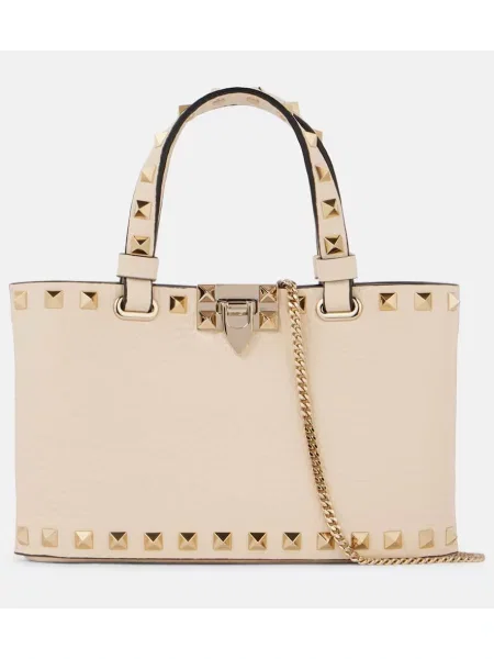 Geanta de piele Valentino Garavani din piele alb