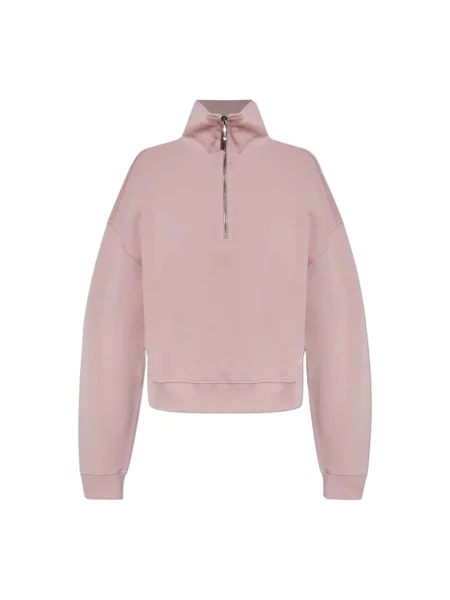 Bluza Emporio Armani z dżerseju z logo różowa