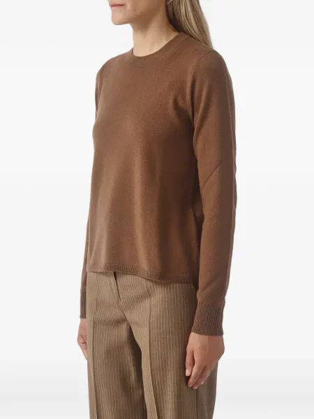 Lung pulover Max Mara cu decolteu rotund maro