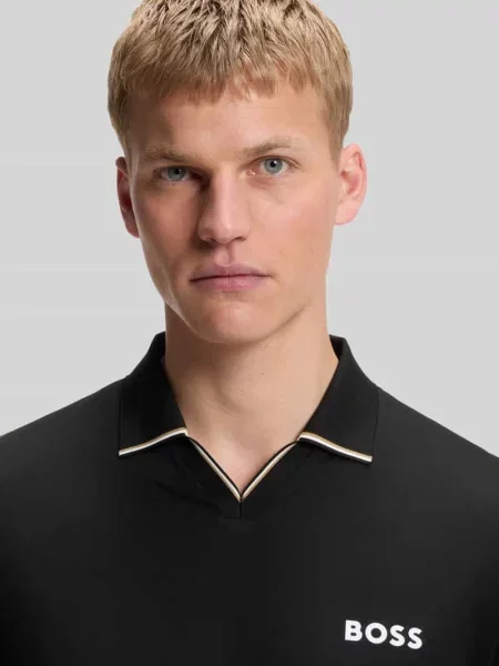 Koszulka polo o kroju slim fit z nadrukiem z logo model PL_TOC SERVE 2' Boss Green czarna