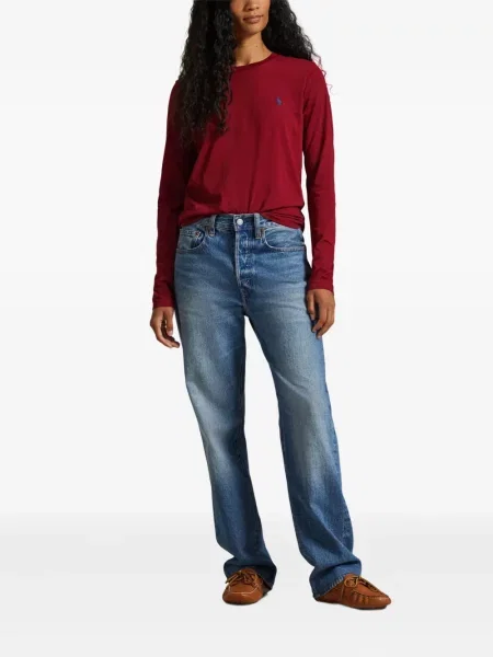 Căciulă Polo Ralph Lauren cu broderie cu dungi cowboy roșu