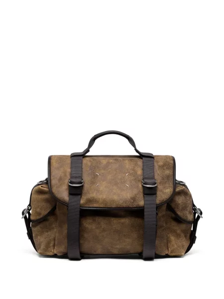 Geantă shopper Maison Margiela din piele maro