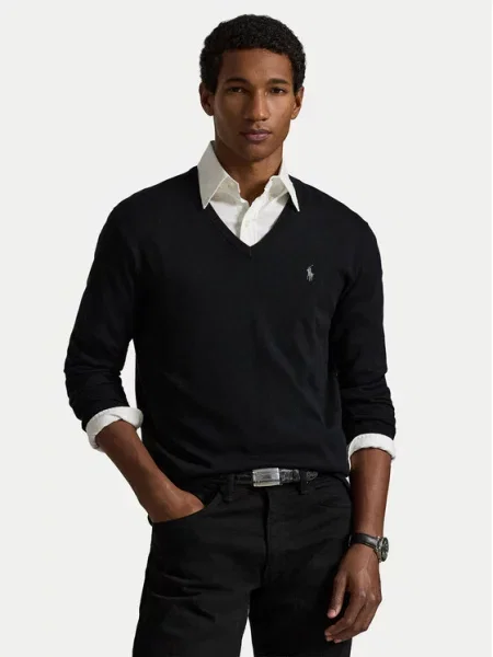 Sweter Polo Ralph Lauren z logo czarny