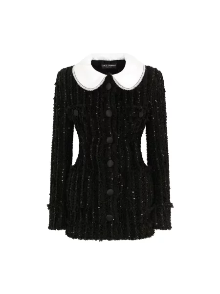 Kurtka Dolce And Gabbana tweedowa czarna