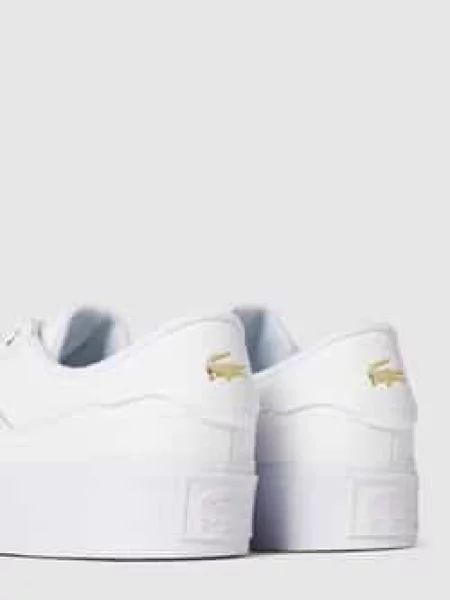 Sneakersy niskie z mieszanki skóry model ‘ZIANE PLATFORM Lacoste białe