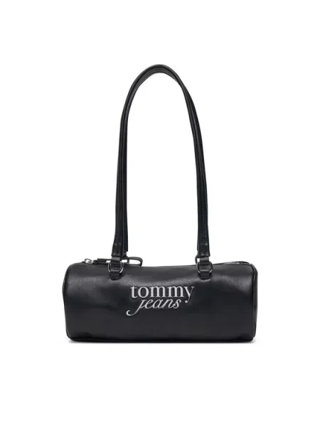 Ročna torba Tommy Jeans Tjw Bold Script Shoulder Barrel črna