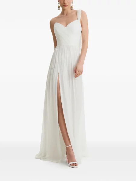 Rochie maxi Framboise cu un umăr gol alb