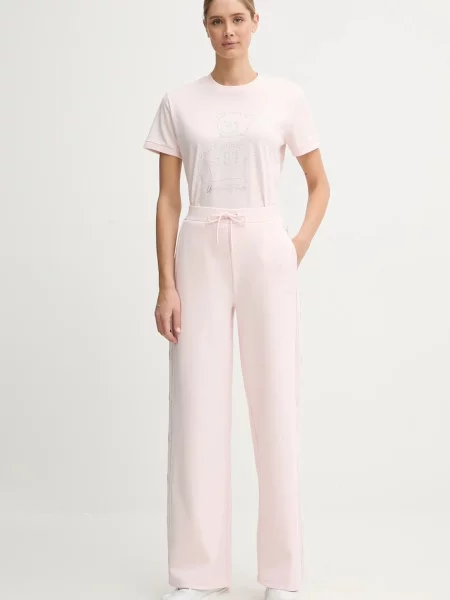 Спортивні штани Guess OCTAVIA з аплікацією рожевий