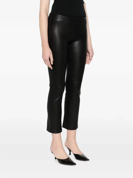 Pantaloni Stouls din piele evazate negru