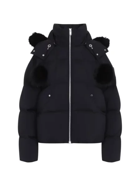 Geacă cu puf Moose Knuckles cu glugă cu blană negru