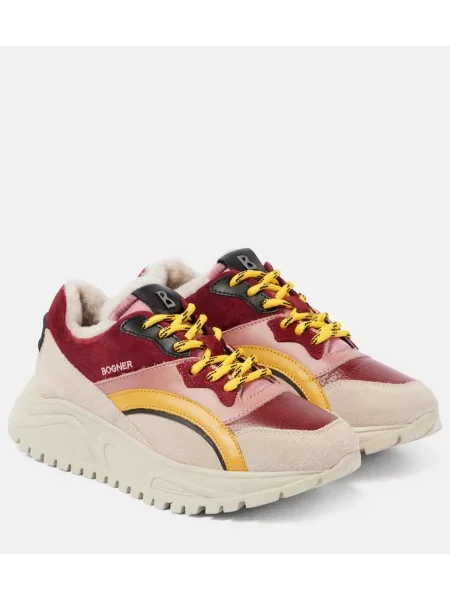 Sneakerși Bogner din piele de căprioară galben