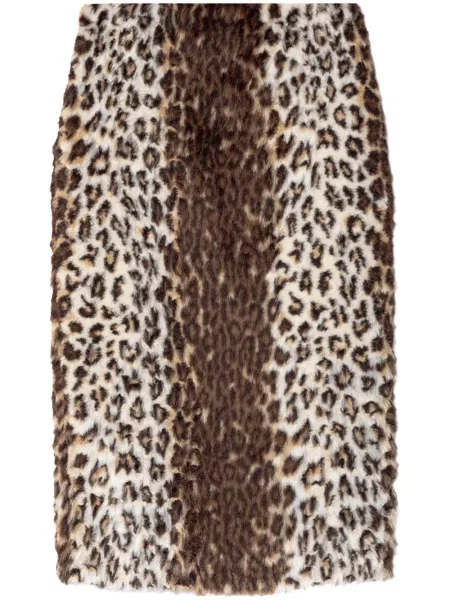 Fustă Alexander Mcqueen cu imagine cu imprimeu animal print maro