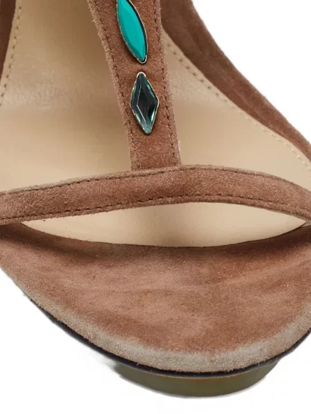 Sandale Brian Atwood din piele de căprioară maro