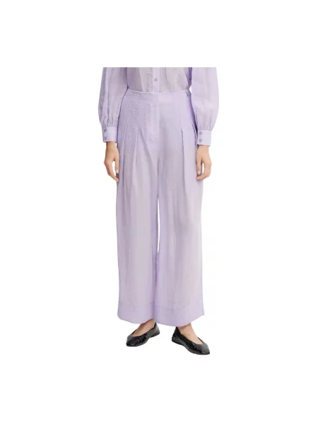 Patrizia Pepe spodnie szerokie high waist fioletowy