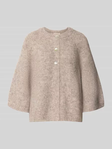 Kardigan o kroju relaxed fit z dodatkiem wełny model Lulu' Free/quent beżowy