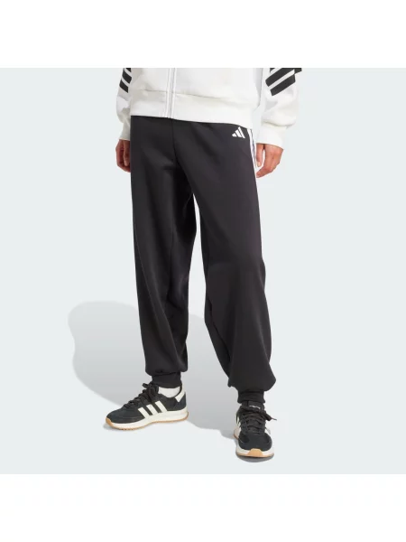 Joggery Adidas polarowe w paski białe