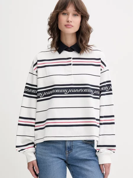 Tommy Jeans hanorac pentru femei din alb