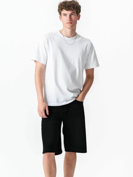 TEESHOPPEN Pantaloni Denim shorts negru