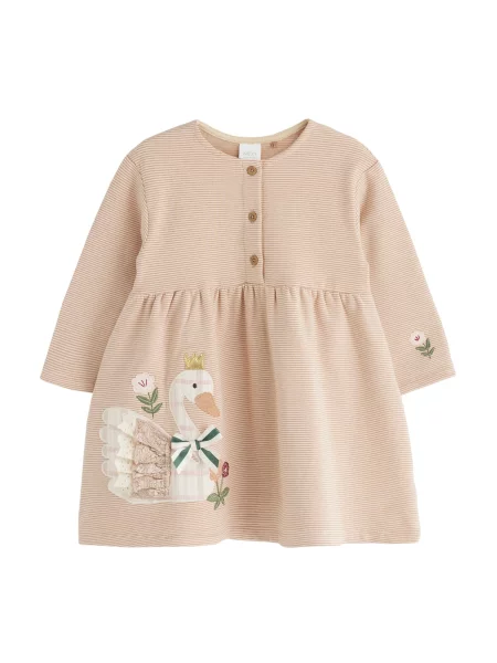 Next Rochie maro cămilă / ecru / verde închis alb