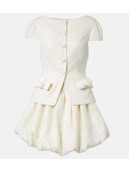 Rochie Self-portrait cu funde alb
