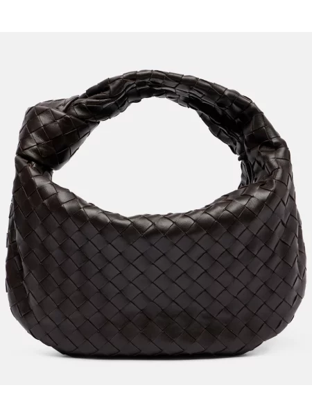 Кожена кожена чанта Bottega Veneta Jodie кафяво