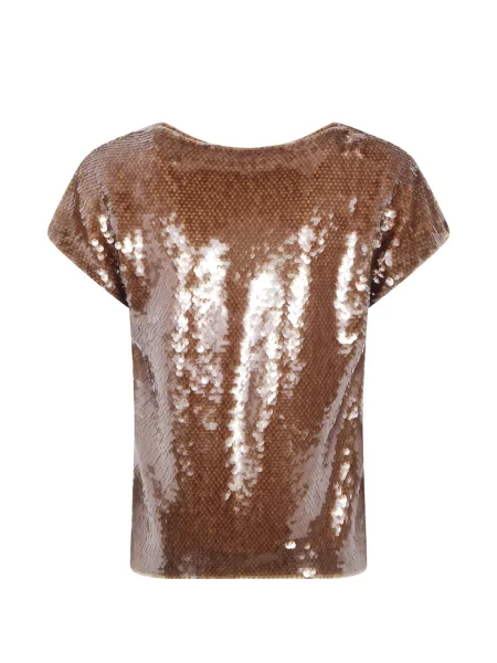 Tricou Alberta Ferretti cu paiete maro