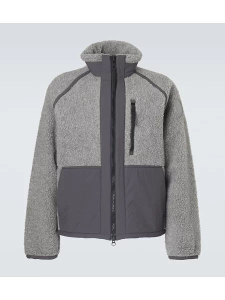 Geacă Canada Goose din fleece gri