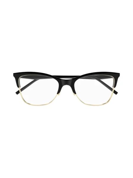 Lniane okulary przeciwsłoneczne Saint Laurent retro czarne