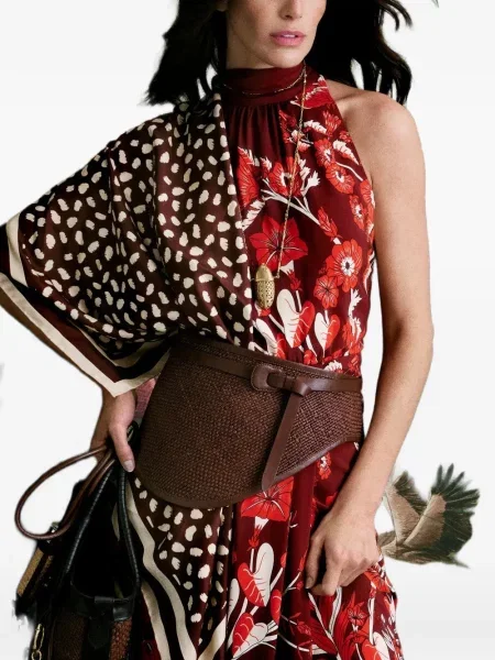 Fular Johanna Ortiz cu imagine cu model leopard maro