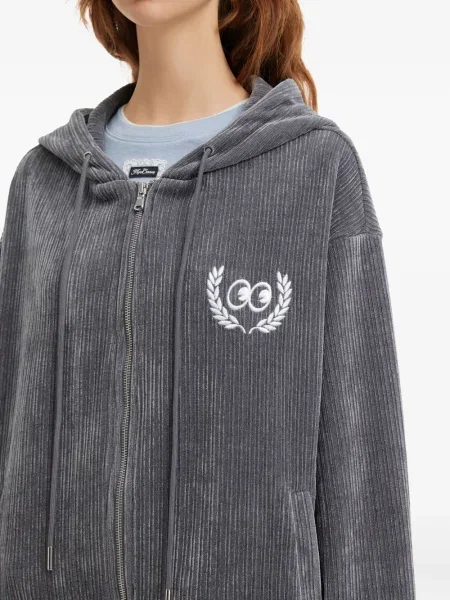 Hoodie Mini Cream κοτλέ γκρι