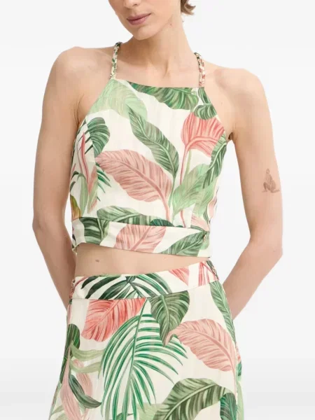 Decupat top Guess cu model floral cu imagine