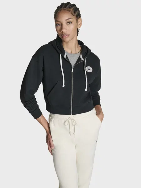 Кофта CONVERSE RETRO CHCK GRAPH FZ бавовна/поліестер чорний