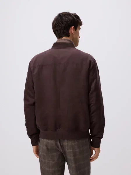 Замшевый бомбер Reserved коричневый