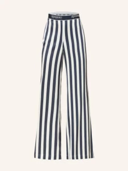 Sportalm Spodnie Marlene Z Satyny blau białe