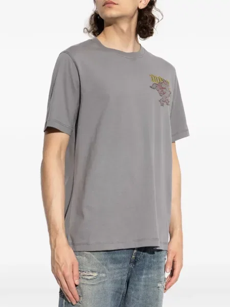 Tricou Diesel cu broderie gri