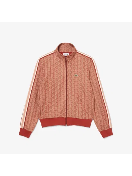 Lacoste Żakardowa Bluza Dresowa Paris Zapinana Na brązowy