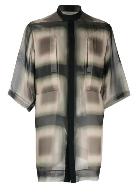 Cămașă Rick Owens de mătase transparente negru