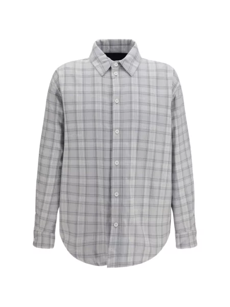 Cămașă Off-white în carouri de flanelă alb