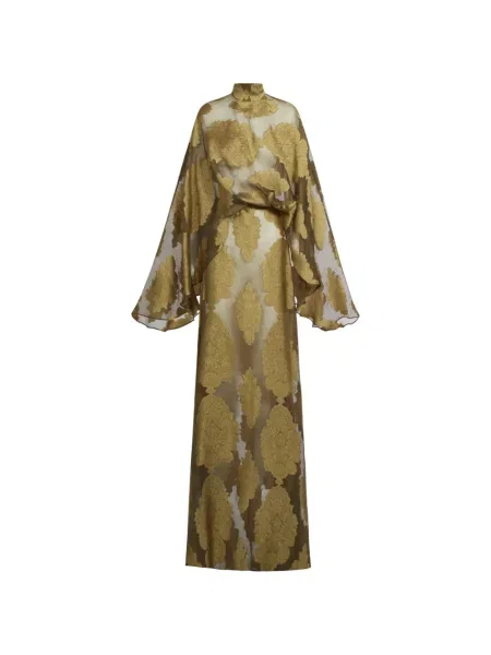 Rochie maxi Taller Marmo din jacard maro