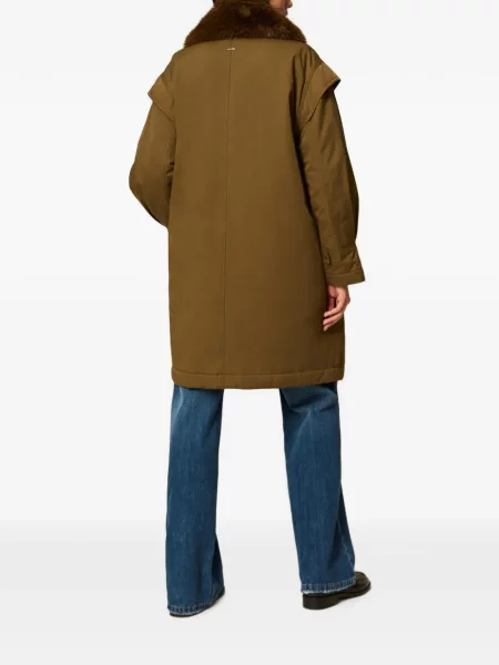 Gulerat geacă parka Twinset cu blană verde