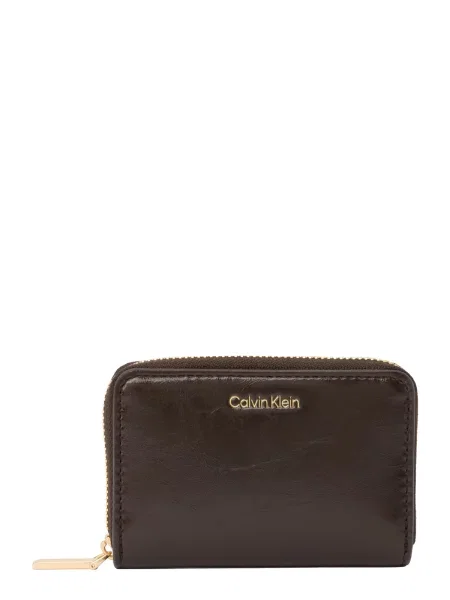 Portofel Calvin Klein Foil Glossy Square Zip Around maro