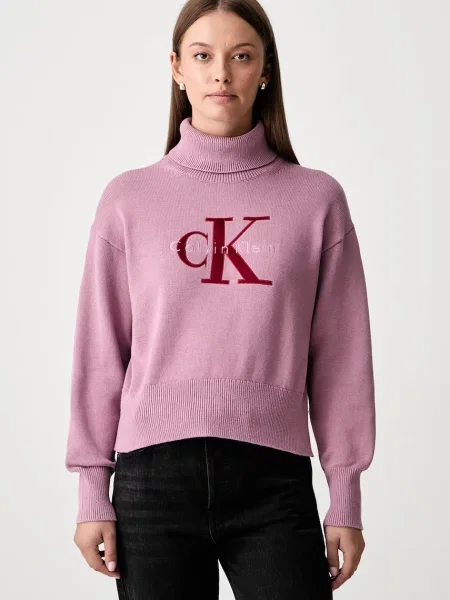 Calvin Klein Jeans Pulover mov orhidee / roșu roz