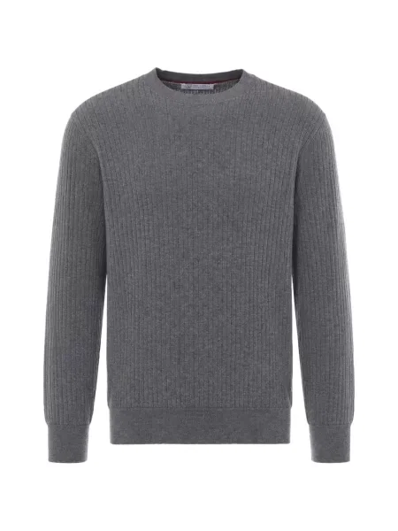 Pulover Brunello Cucinelli tricotate gri