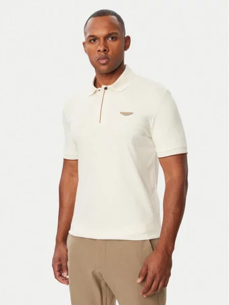 BOSS polo majica za muškarce od pamuka x Aston Martin bež