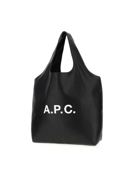 Torebka A.p.c. skórzana z nadrukiem czarna